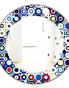 Retro Stars and Dots In Disco Style - Bohemian and Eclectic Mirror - Oval or Round Wall Mirror