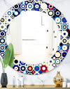 Retro Stars and Dots In Disco Style - Bohemian and Eclectic Mirror - Oval or Round Wall Mirror