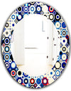 Retro Stars and Dots In Disco Style - Bohemian and Eclectic Mirror - Oval or Round Wall Mirror