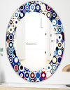 Retro Stars and Dots In Disco Style - Bohemian and Eclectic Mirror - Oval or Round Wall Mirror