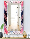 Geometric Chevron In Blue and Pink - Modern Mirror - Wall Mirror