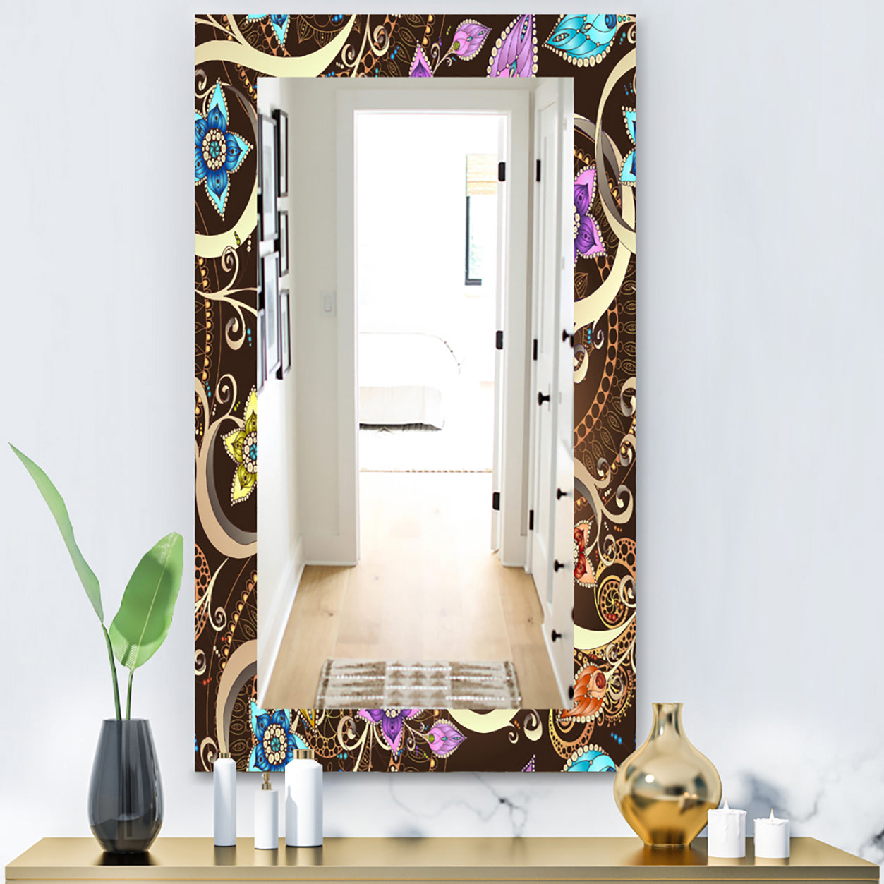 Obsidian Bloom 17 - Bohemian and Eclectic Mirror - Vanity Mirror