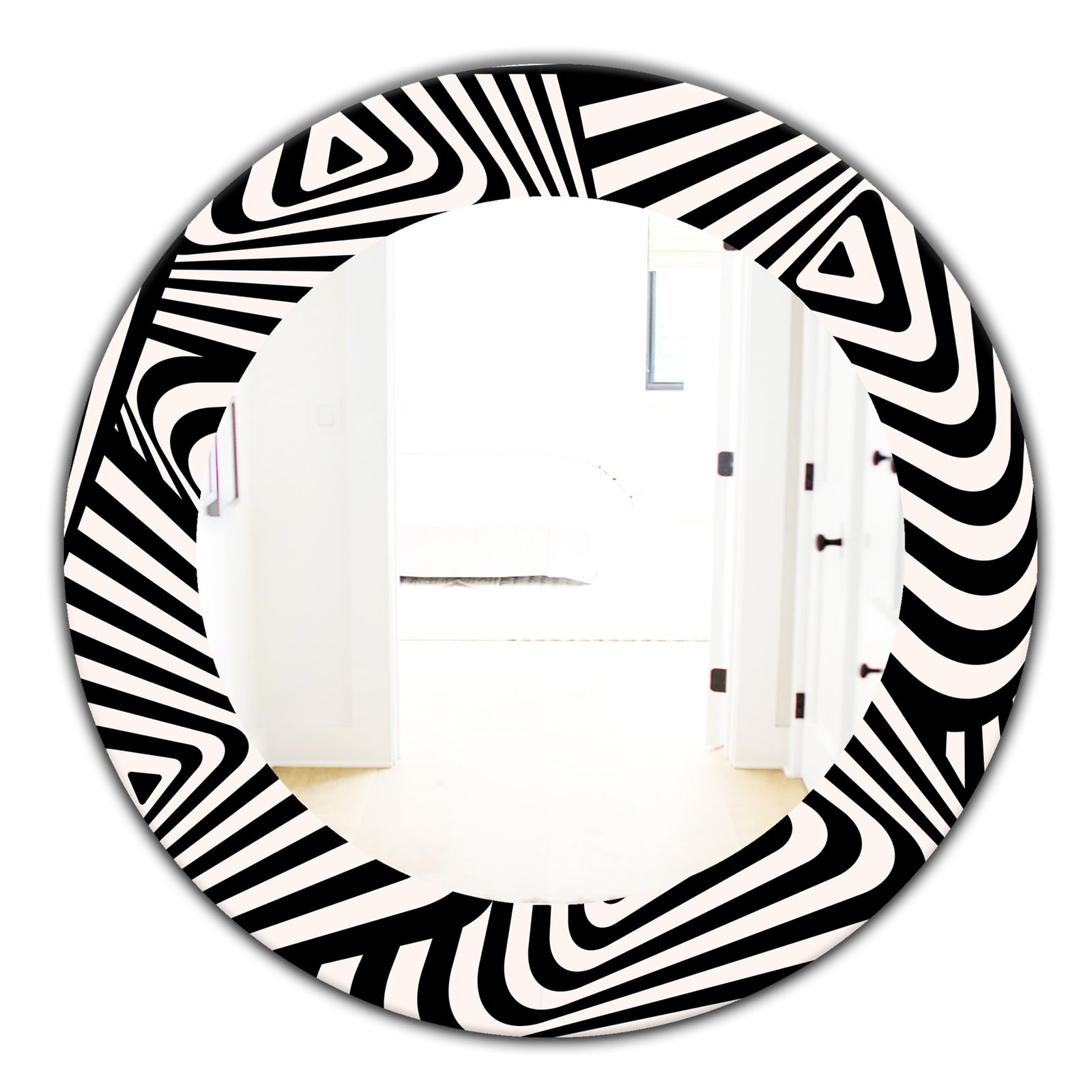Black & White 5 - Modern Mirror - Contemporary Oval or Round Wall Mirror