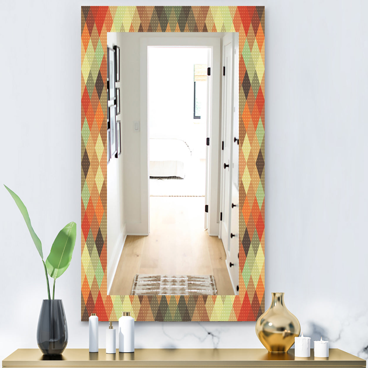 Triangular Colourfields 30 - Modern Mirror - Wall Mirror