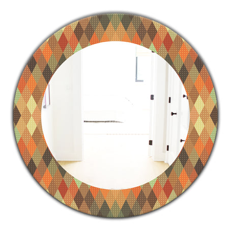 Triangular Colourfields 30 - Modern Mirror - Oval or Round Wall Mirror