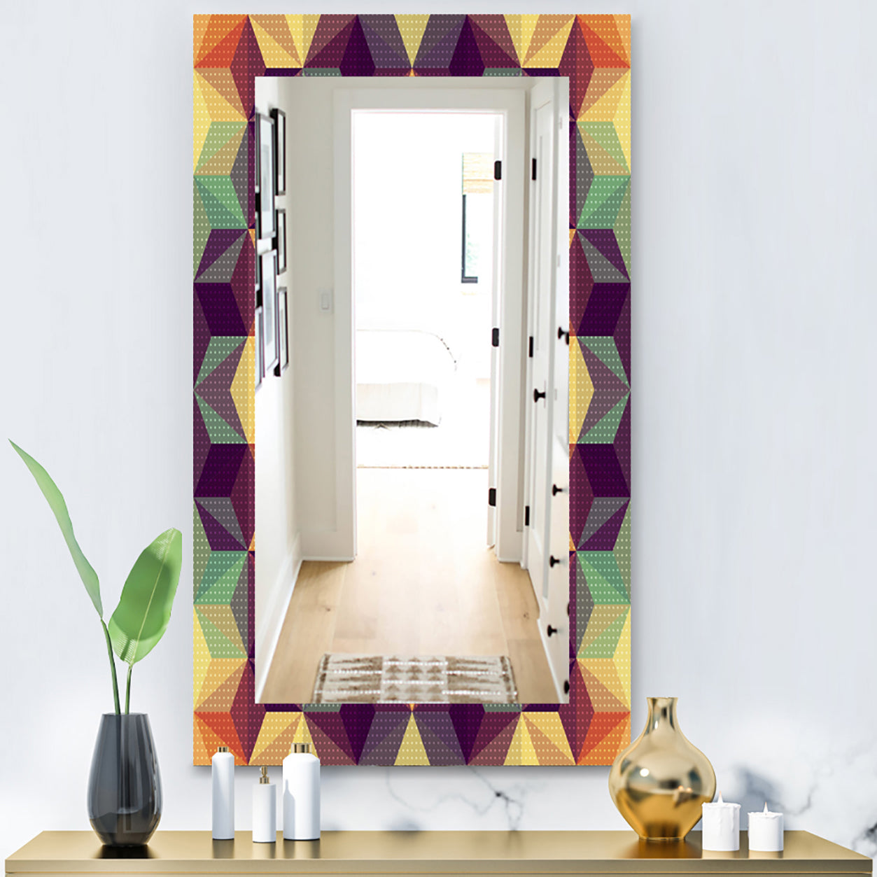 Triangular Colourfields 31 - Modern Mirror - Vanity Mirror