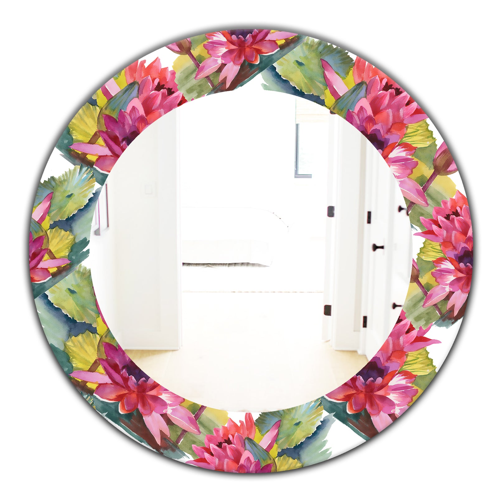 Pink Blossom 36 - Traditional Mirror - Oval or Round Wall Mirror