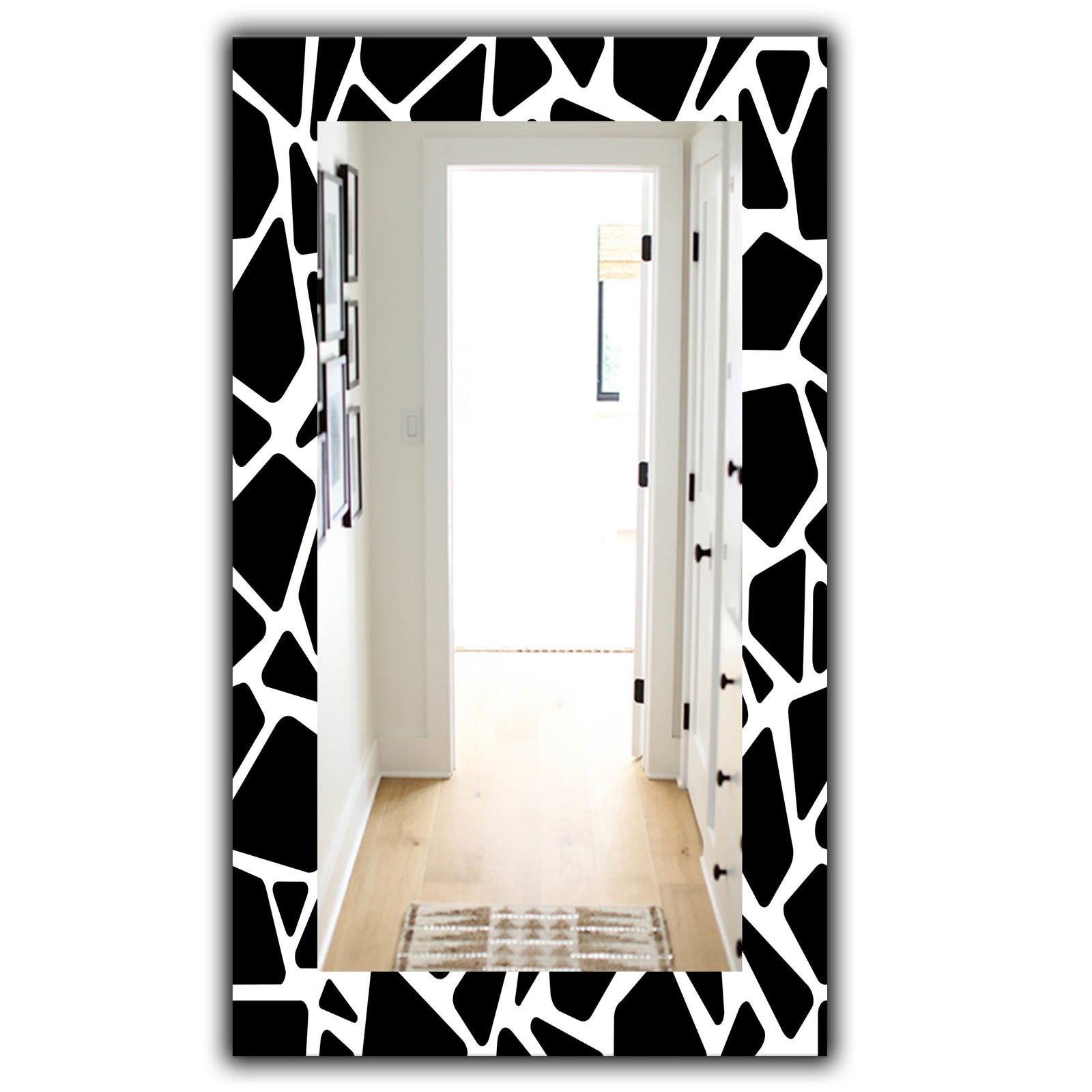 Black & White 6 - Mid-Century Modern Mirror - Wall Mirror