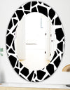 Black & White 6 - Mid-Century Modern Mirror - Oval or Round Wall Mirror