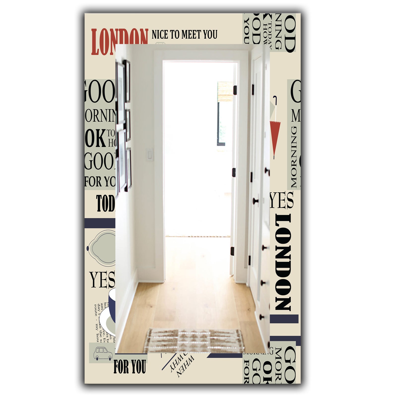 Retro London Good Morning - Mid-Century Mirror - Frameless Wall Mirror