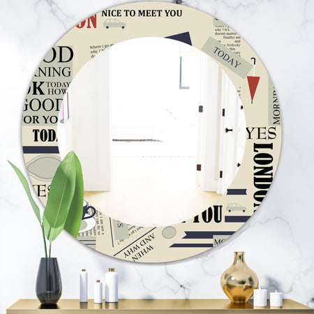 Retro London Good Morning - Mid-Century Mirror - Frameless Oval or Round Wall Mirror