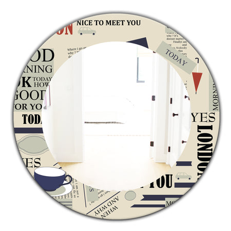 Retro London Good Morning - Mid-Century Mirror - Frameless Oval or Round Wall Mirror