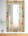 Red Purple and Little Blue Blossoming Flowers - Traditional Mirror - Vanity Mirror