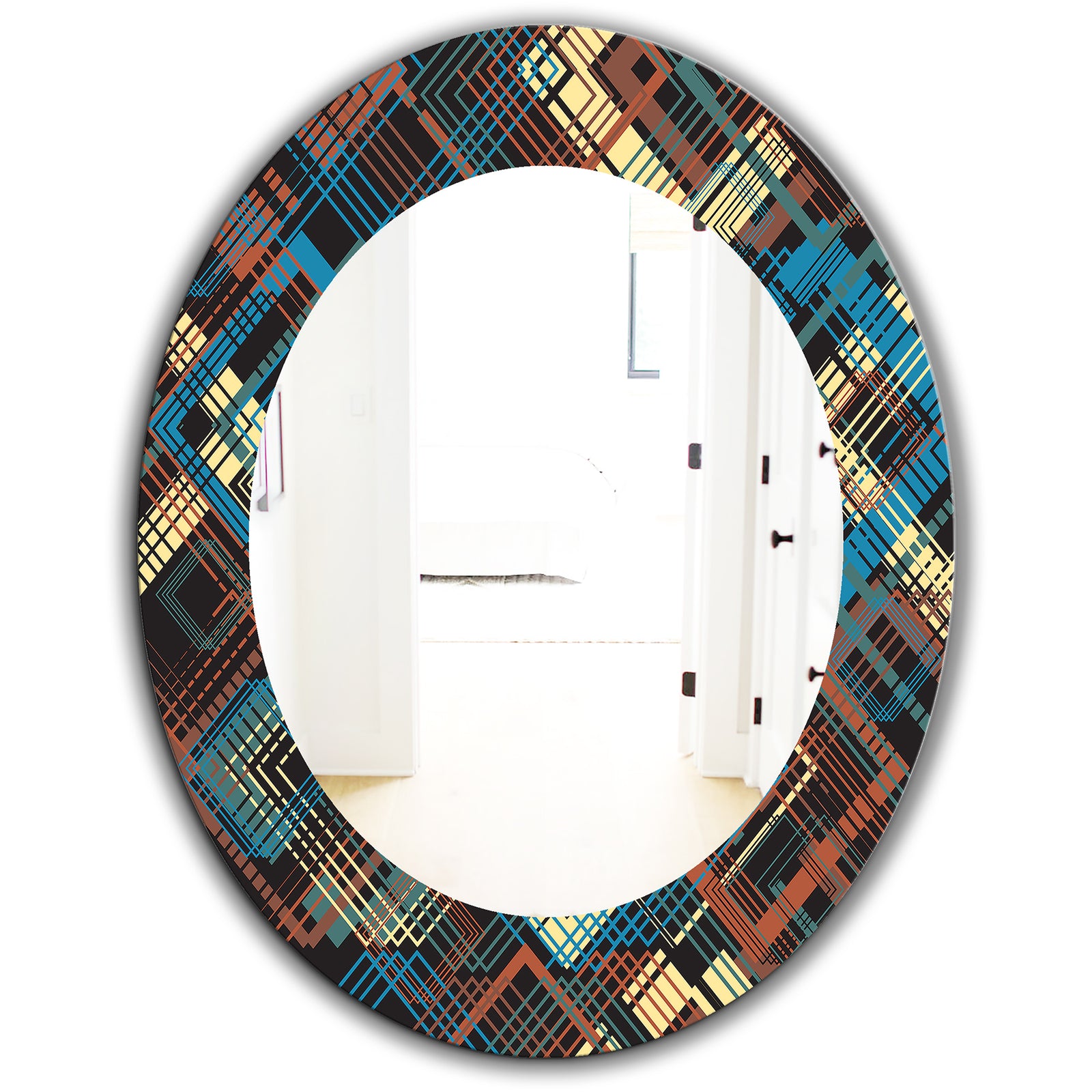 Obsidian Impressions 9 - Bohemian and Eclectic Mirror - Oval or Round Wall Mirror