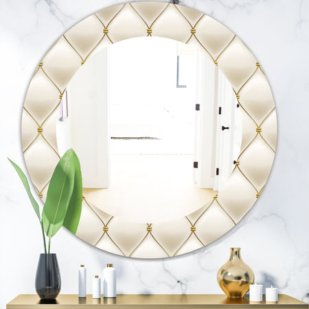 Fancy Leather Sofa - Bohemian and Eclectic Mirror - Oval or Round Wall Mirror