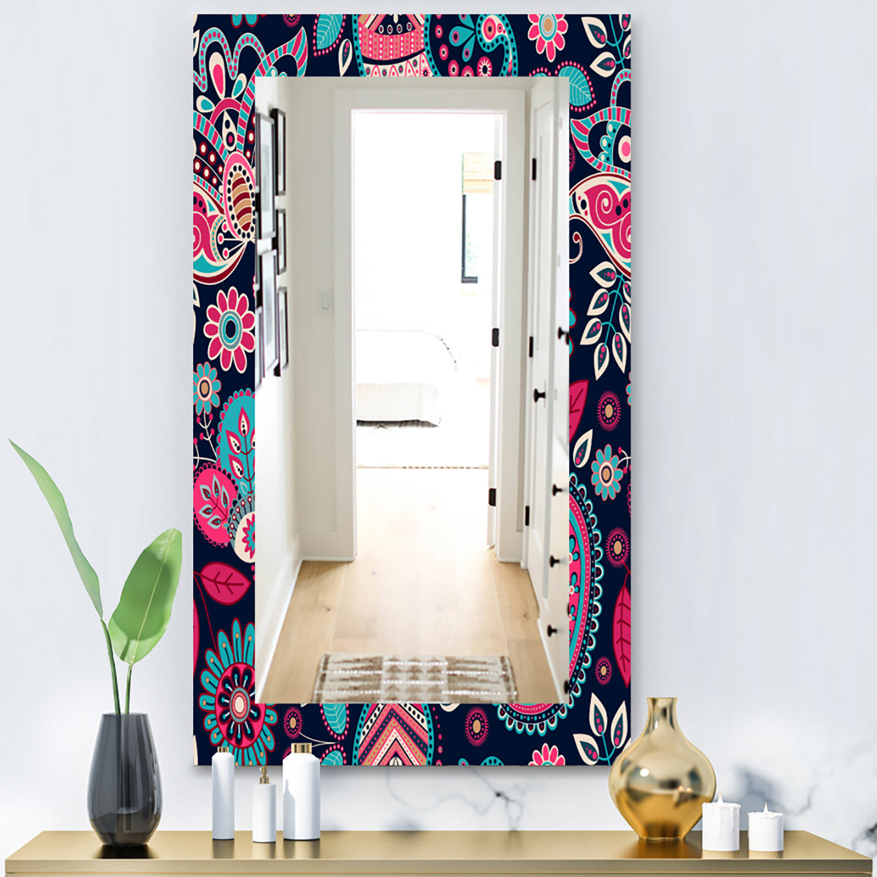 Obsidian Bloom 18 - Bohemian and Eclectic Mirror - Vanity Mirror