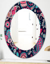 Obsidian Bloom 18 - Bohemian and Eclectic Mirror - Oval or Round Wall Mirror