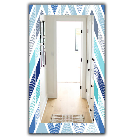 Porch & Den 'Retro Dotted Blue Wave Pattern - Mirror