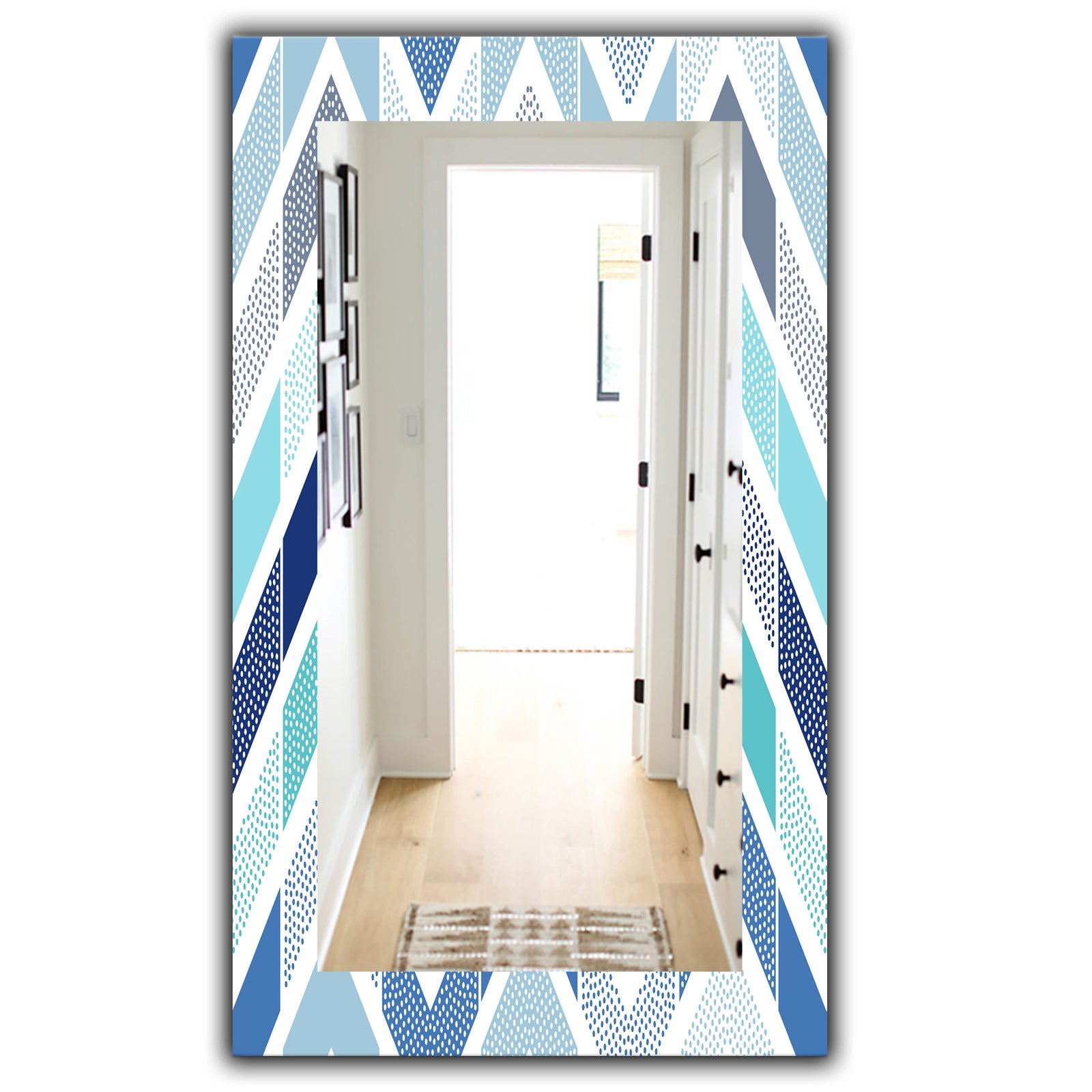 Porch & Den 'Retro Dotted Blue Wave Pattern - Mirror