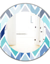 Porch & Den Del Rio Blue Dotted Geometric Pattern Frameless Mirror