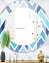 Porch & Den Del Rio Blue Dotted Geometric Pattern Frameless Mirror