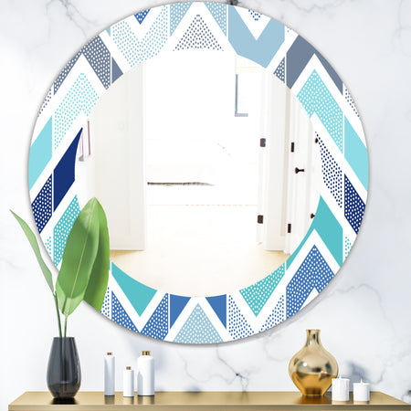 Porch & Den Del Rio Blue Dotted Geometric Pattern Frameless Mirror