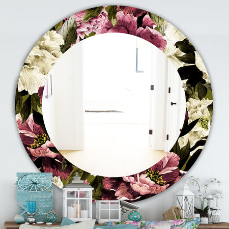 Obsidian Bloom 19 - Traditional Mirror - Oval or Round Wall Mirror