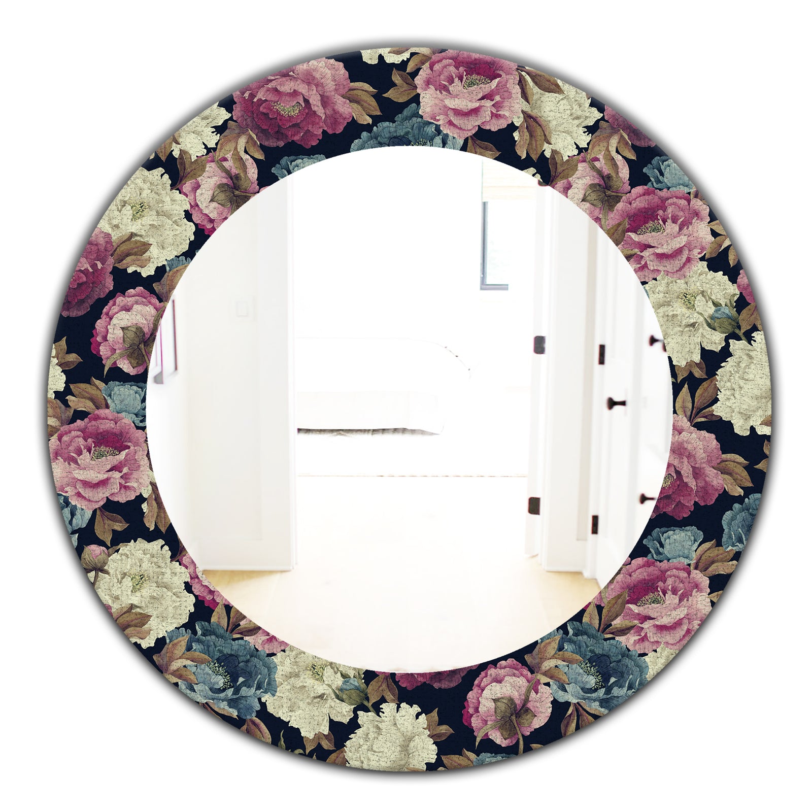 Obsidian Bloom 20 - Traditional Mirror - Oval or Round Wall Mirror