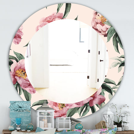 Pink Blossom 40 - Traditional Mirror - Oval or Round Wall Mirror