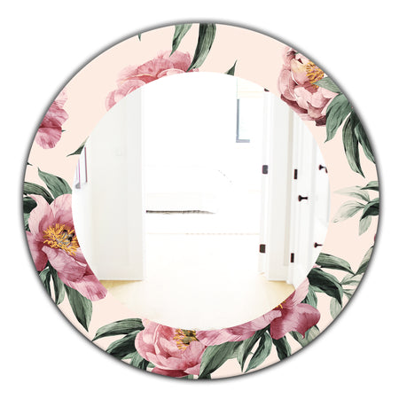 Pink Blossom 40 - Traditional Mirror - Oval or Round Wall Mirror