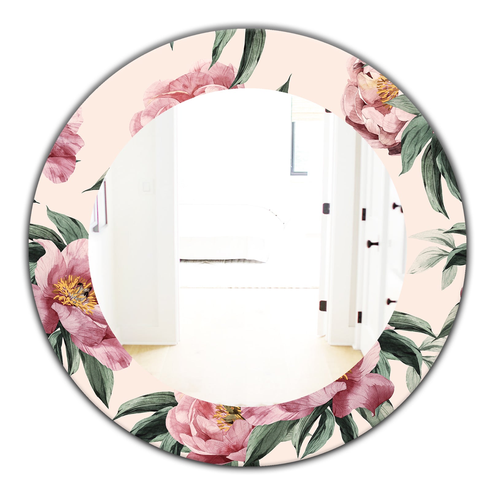 Pink Blossom 40 - Traditional Mirror - Oval or Round Wall Mirror