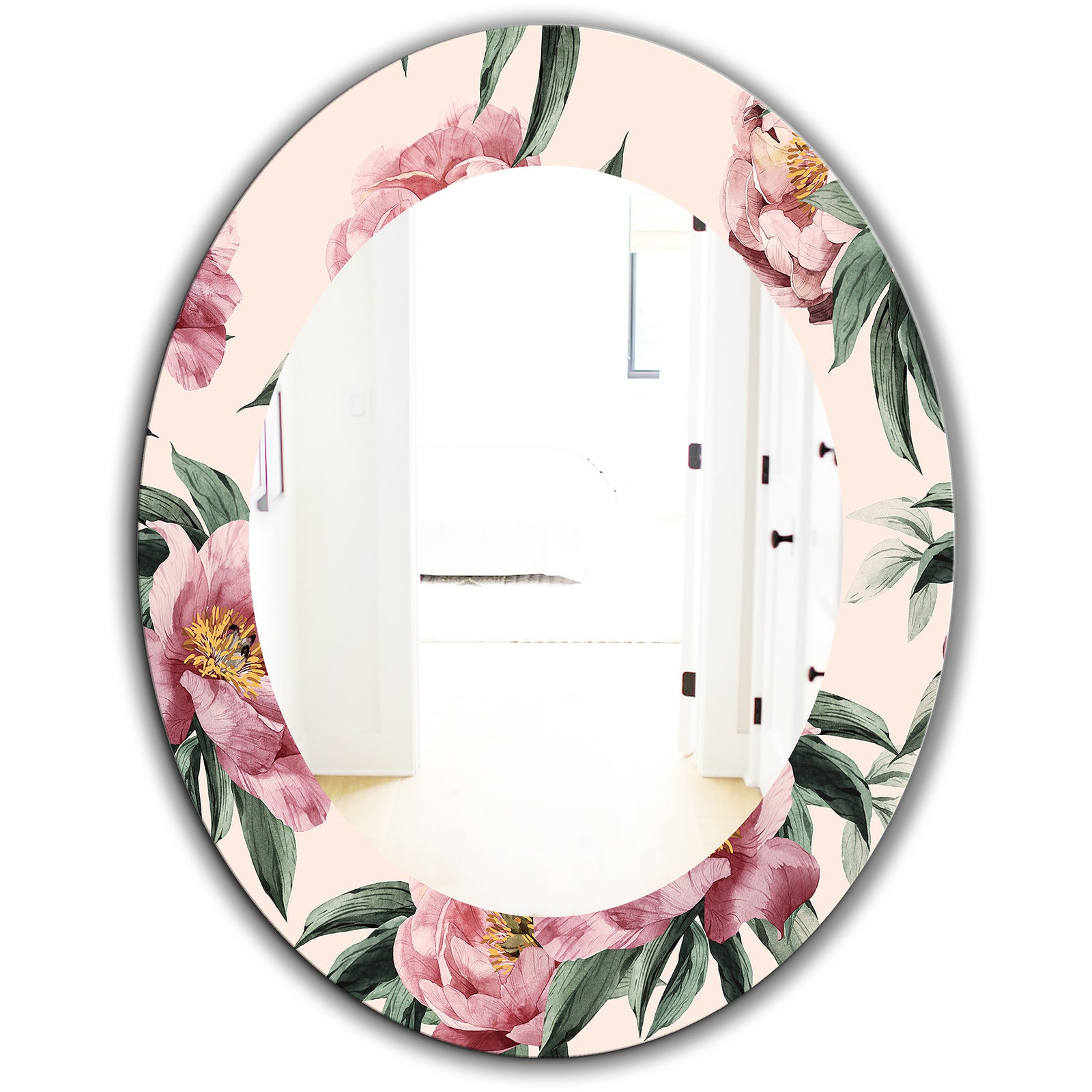 Pink Blossom 40 - Traditional Mirror - Oval or Round Wall Mirror