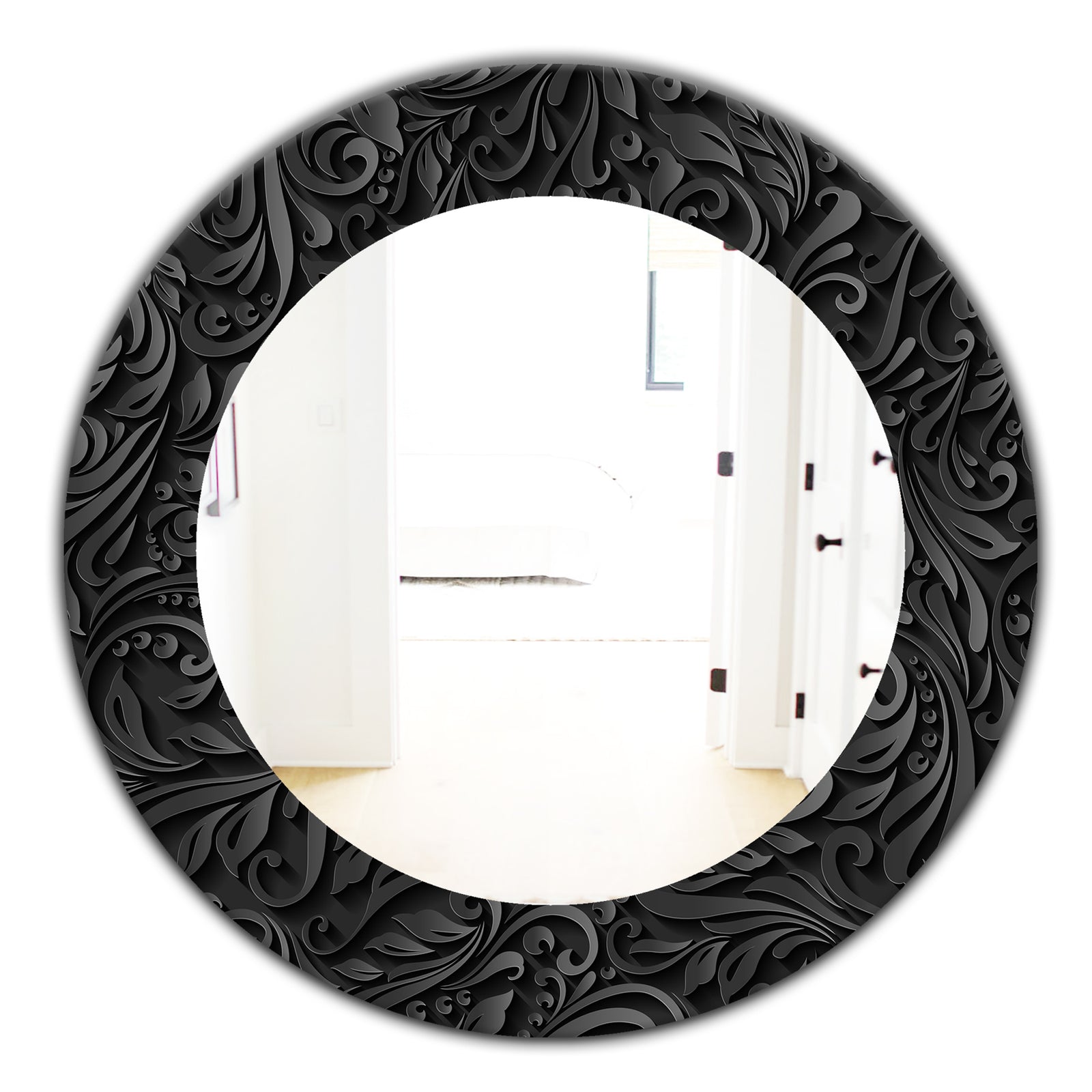 Obsidian Impressions 10 - Modern Mirror - Oval or Round Wall Mirror