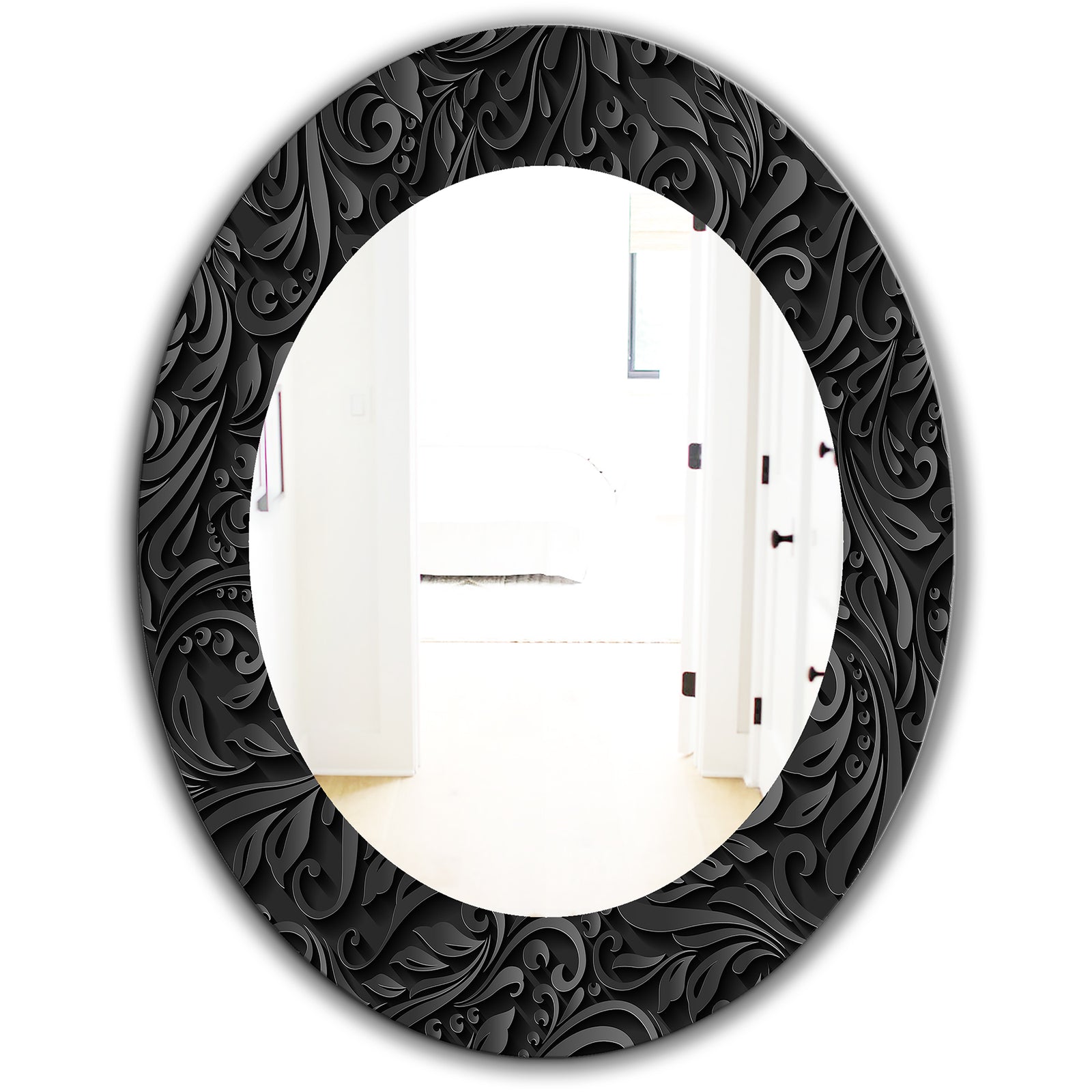 Obsidian Impressions 10 - Modern Mirror - Oval or Round Wall Mirror