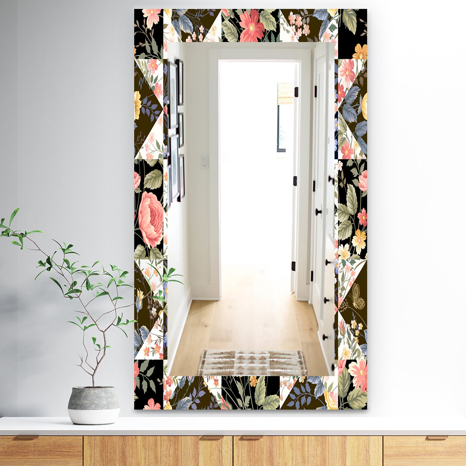 Obsidian Bloom 22 - Traditional Mirror - Wall Mirror