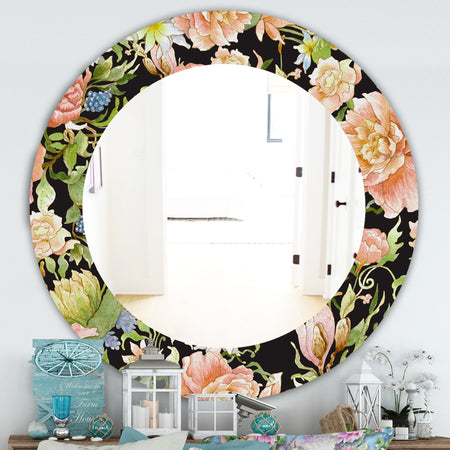 Obsidian Bloom 24 - Traditional Mirror - Oval or Round Wall Mirror