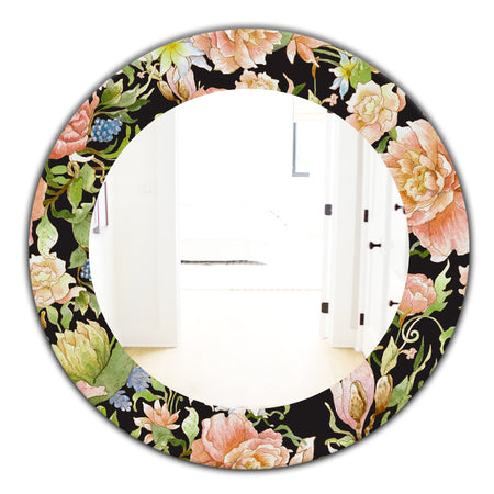 Obsidian Bloom 24 - Traditional Mirror - Oval or Round Wall Mirror