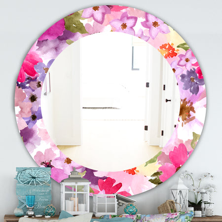 Pink Blossom 44 - Traditional Mirror - Oval or Round Wall Mirror