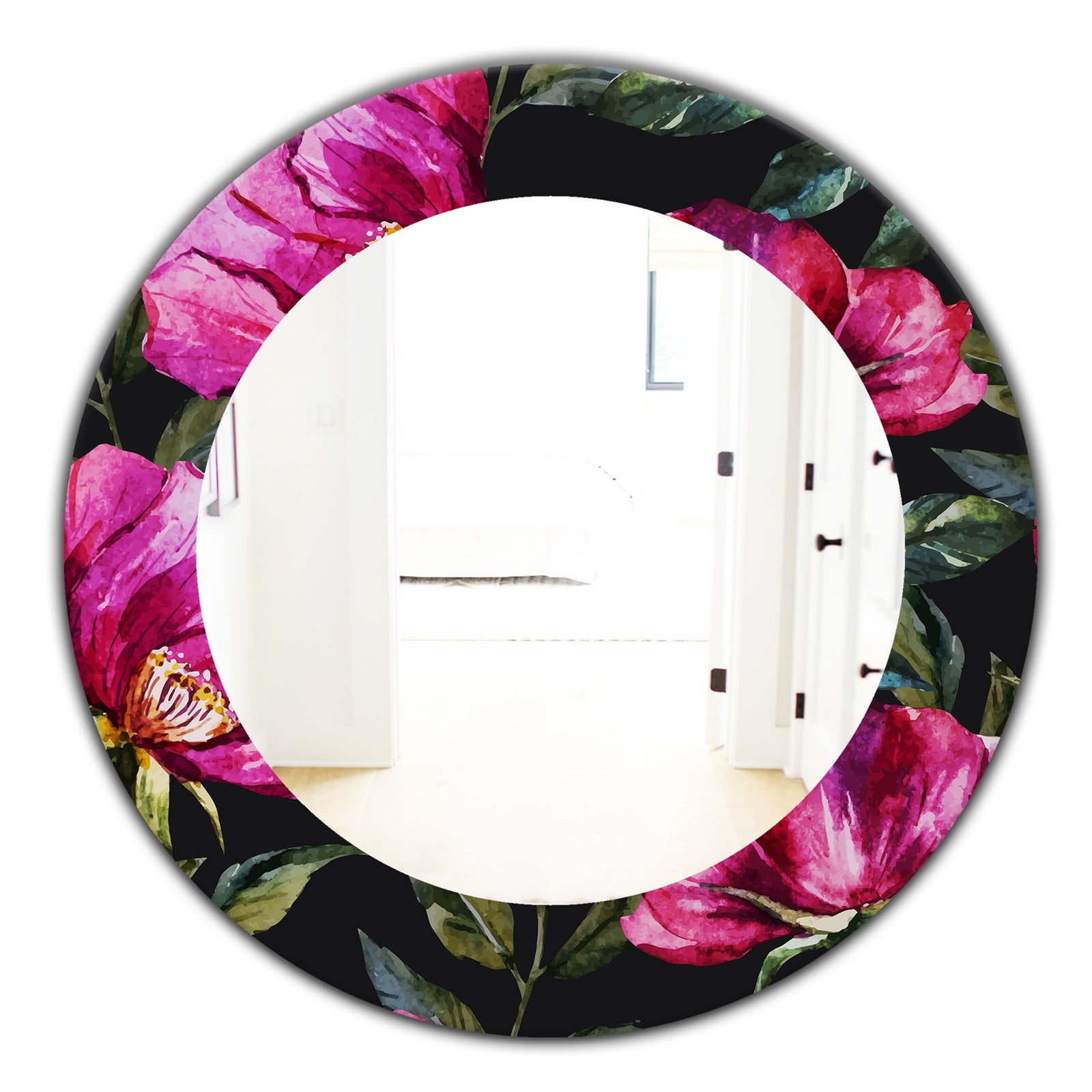 Obsidian Bloom 25 - Traditional Mirror - Oval or Round Wall Mirror