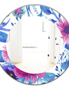 Purple Bloom 6 - Traditional Bathroom Mirror - Frameless Oval or Round Wall Mirror