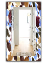 Burgundy Blue and Brown Leopard - Modern Mirror - Vanity Mirror