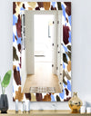 Burgundy Blue and Brown Leopard - Modern Mirror - Vanity Mirror
