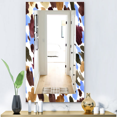 Burgundy Blue and Brown Leopard - Modern Mirror - Vanity Mirror