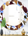 Burgundy Blue and Brown Leopard - Modern Mirror - Oval or Round Wall Mirror