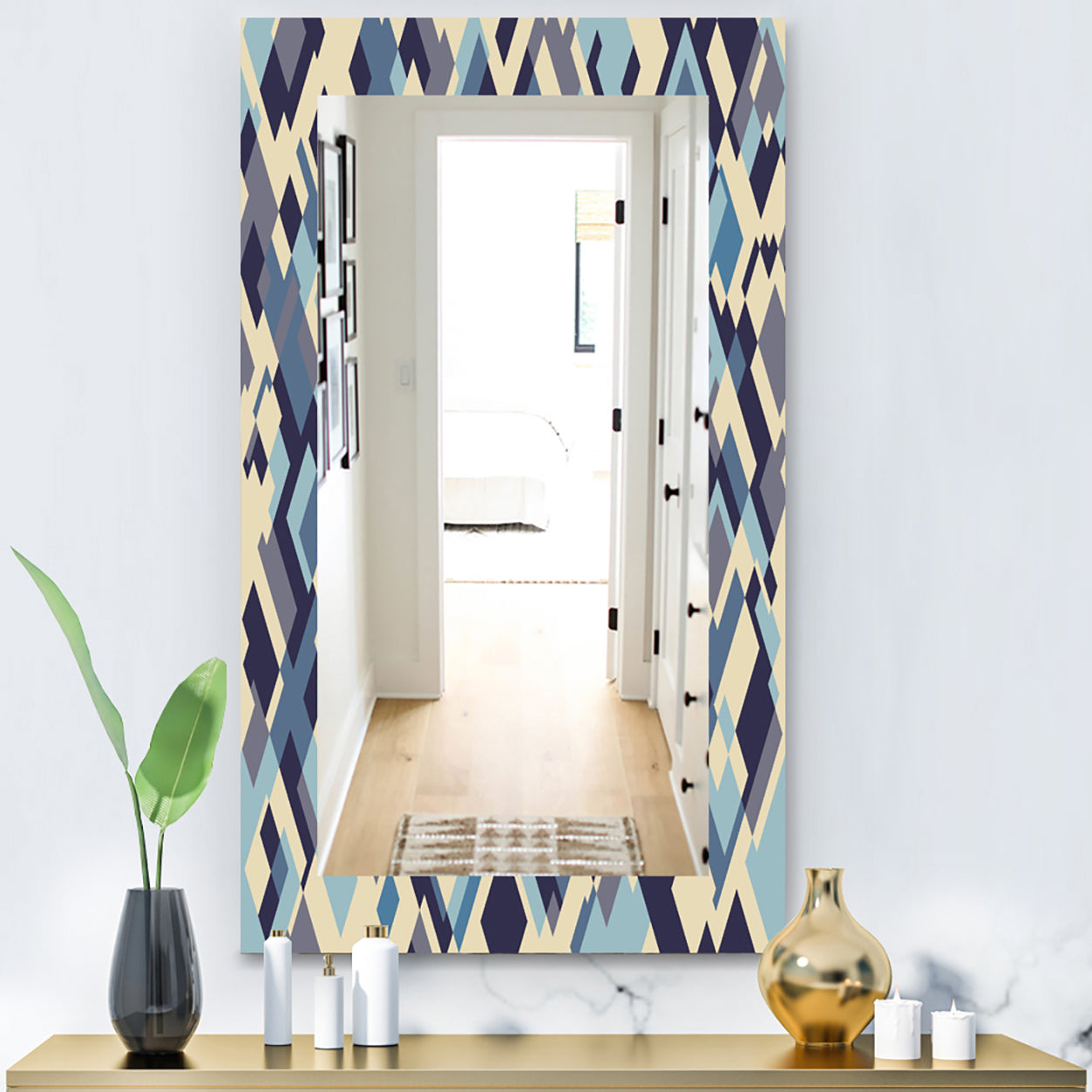 Triangular Colourfields 32 - Modern Mirror - Wall Mirror