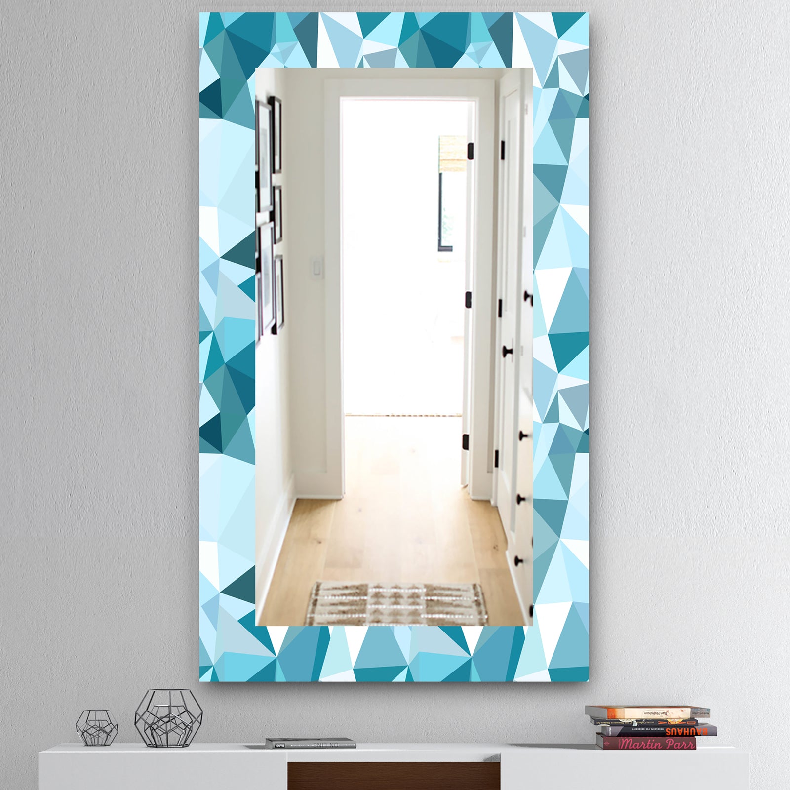 Triangular Colourfields 33 - Mid-Century Mirror - Wall Mirror