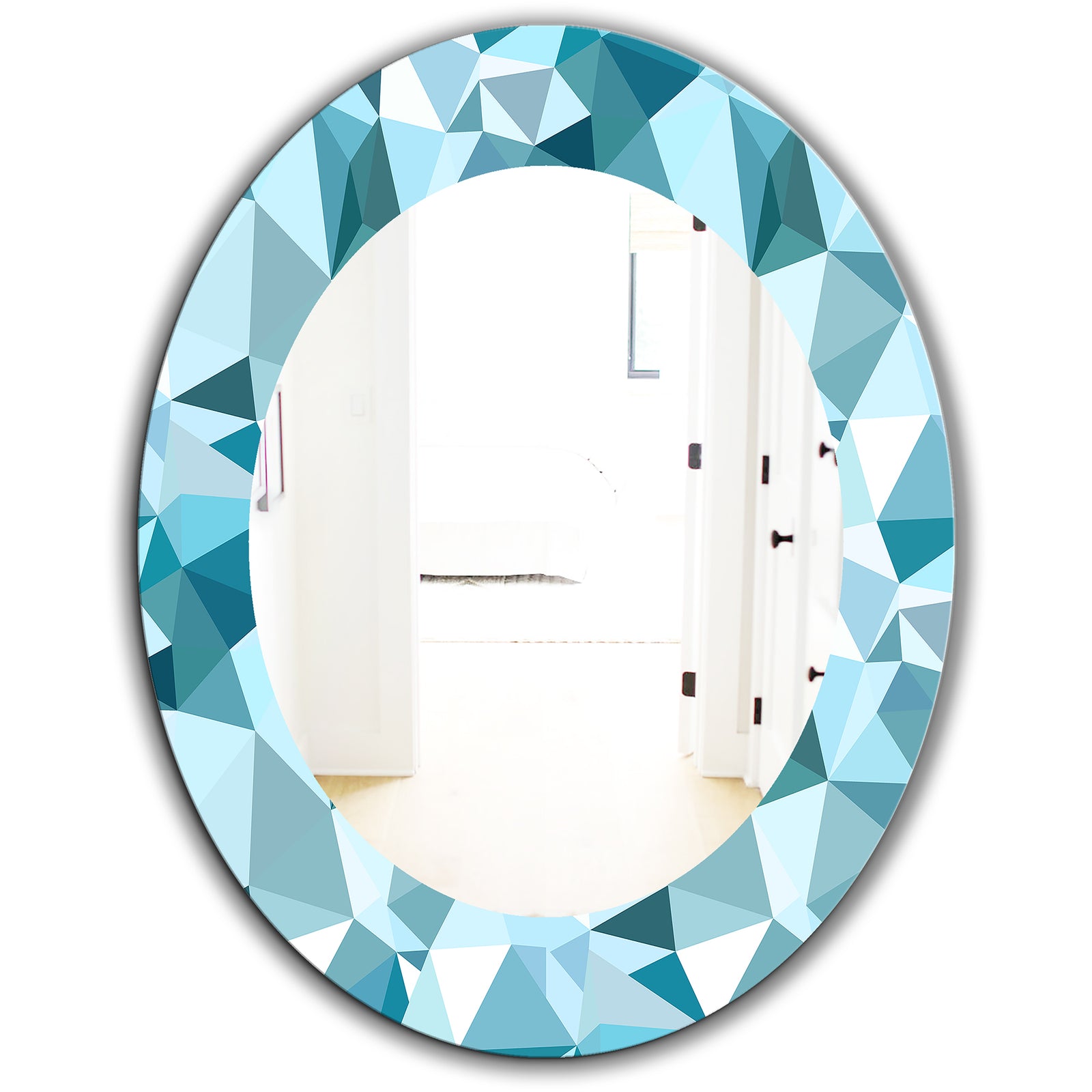 Triangular Colourfields 33 - Mid-Century Mirror - Oval or Round Wall Mirror