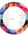 Floating Hearts With Squared Pattern - Modern Mirror - Oval or Round Wall Mirror