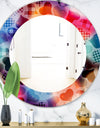 Floating Hearts With Squared Pattern - Modern Mirror - Oval or Round Wall Mirror