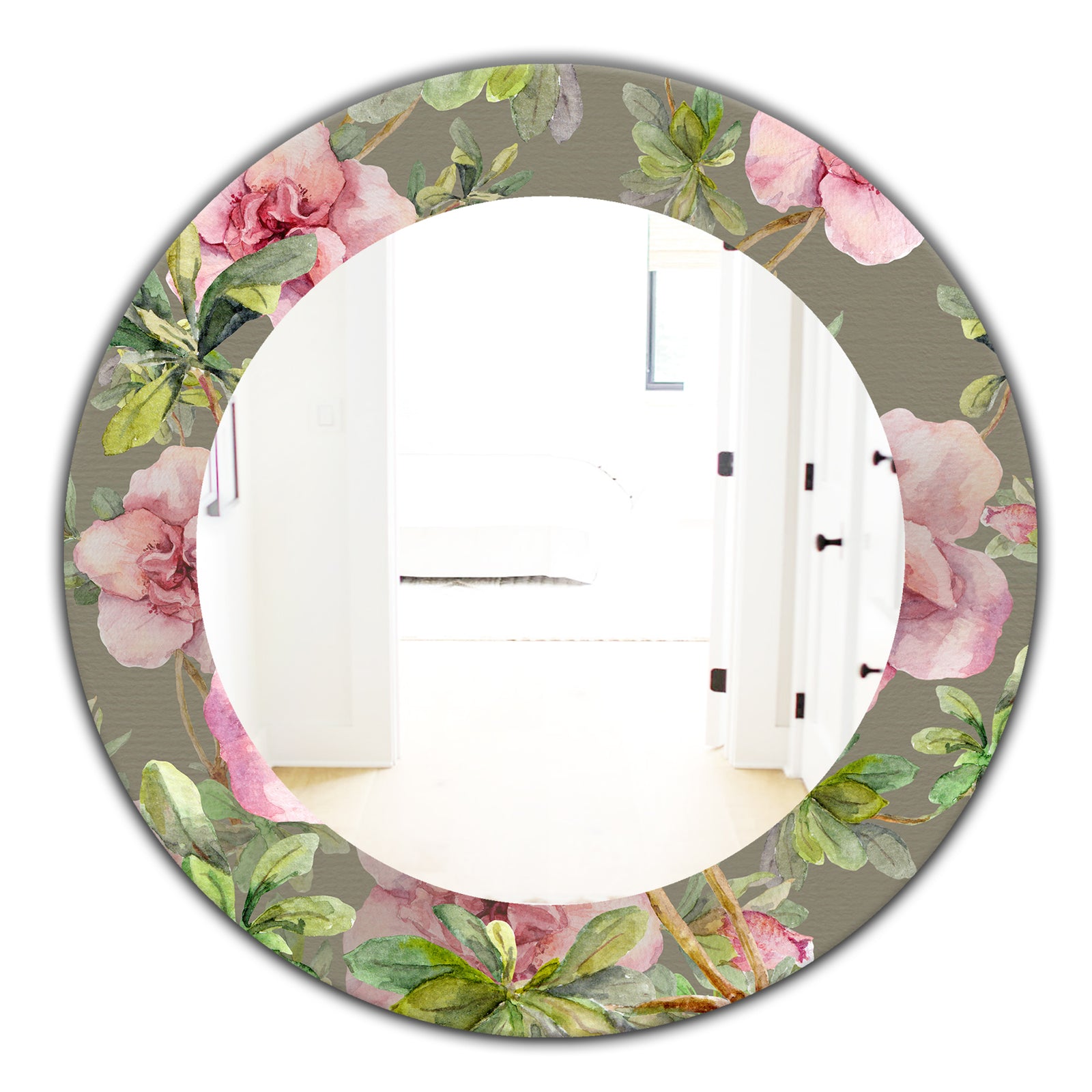 Pink Blossom 50 - Traditional Mirror - Oval or Round Wall Mirror